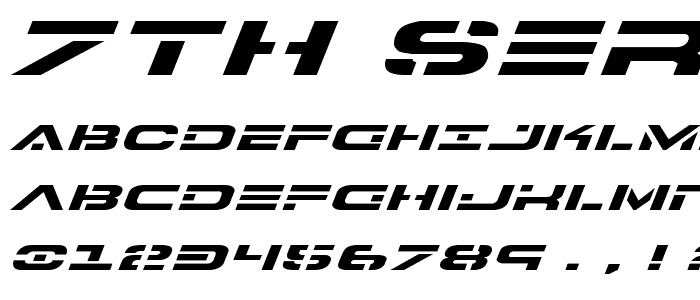 7th Service Expanded Italic font